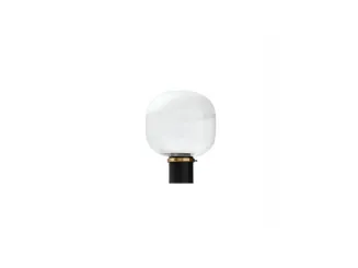 Lampada da tavolo con diffusore in vetro trasparente e satinato e base in metallo finitura Nero e Oro Ghost Tavolo di Midj