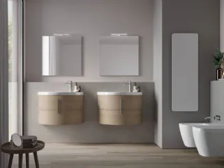 Mobile da Bagno sospeso in laminato effetto legno Moon 04 di Ideagroup