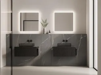 Mobile da Bagno in rovere moro Wall Home1 B2 di Ideagroup