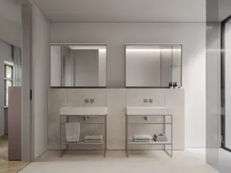 Mobile da Bagno in alluminio laccato Wall Home2 B2 di Ideagroup